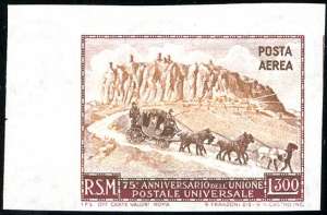 1951 - 300 lire UPU, non dentellato (95a), ... 