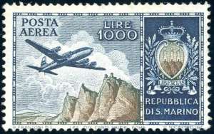 1954 - 1.000 lire Aereo (112), gomma ... 