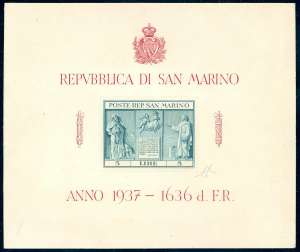 1937 - 5 lire Indipendenza, foglietto (1), ... 