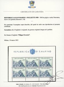 1958 - 500 lire Panorama foglietto ... 