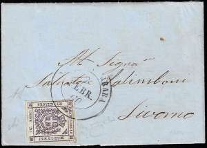 1860 - 20 cent. lilla violaceo scuro (16b), ... 