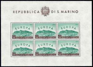 1961 - 500 lire Europa, foglietto (23), ... 