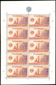 1946 - 100 lire UNRRA, minifoglio ... 