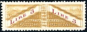 1928 - 3 lire, doppia stampa del bistro ... 