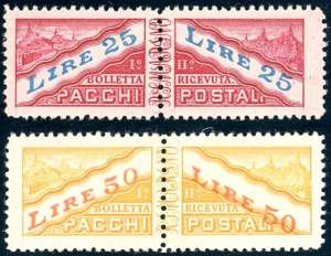 1946 - 25 lire, 50 lire (31/32), gomma ... 