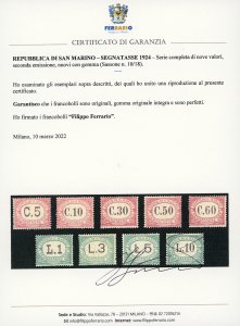 1924 - Seconda emissione, serie ... 