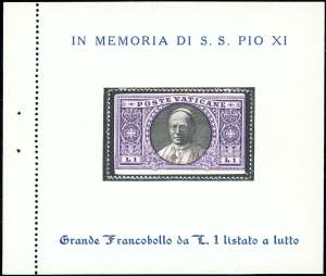 1939 - 1 lira Medaglioni listato a lutto, ... 