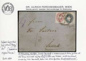 AUSTRIA 1865 - 10 kr. azzurro, ... 