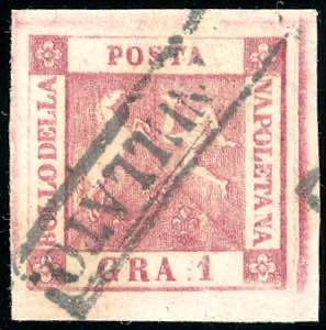 1859 - 1 grano carminio, II tavola (4a), ... 