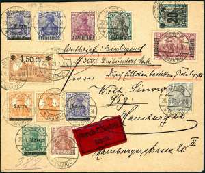 GERMANIA SARRE 1921 - Interessante busta ... 