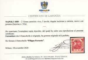 1858 - 2 grana carminio vivo, I ... 