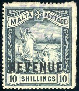 MALTA 1901 - 10 sh. (16), soprastampato ... 