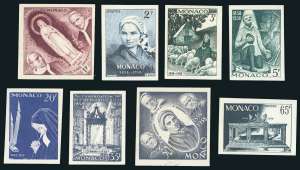 MONACO 1858 - Lourdes, prove non dentellate ... 