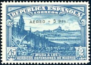 SPAGNA POSTA AEREA 1938 - Pro difesa Madrid, ... 