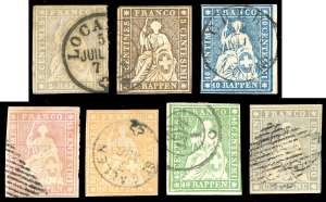 SVIZZERA 1854 - Strubel, serie completa ... 