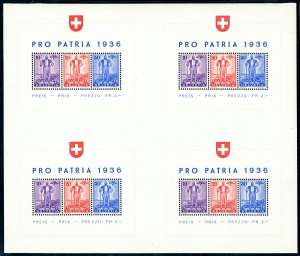 SVIZZERA FOGLIETTI 1936 - Pro Patria (BF2), ... 