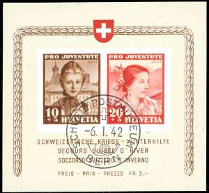 SVIZZERA FOGLIETTI 1941 - Pro Juventute, ... 