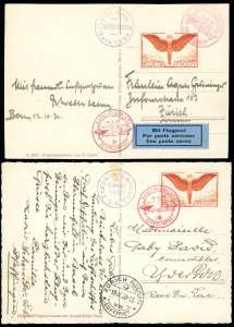 SVIZZERA POSTA AEREA 1930 ZEPPELIN - Due ... 