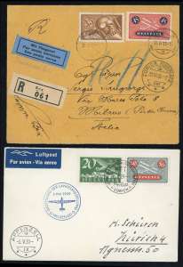 SVIZZERA POSTA AEREA 1933/39 - Due ... 