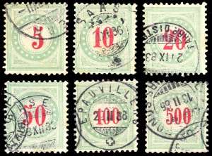 SVIZZERA SEGNATASSE 1883 - Cifra in carminio ... 