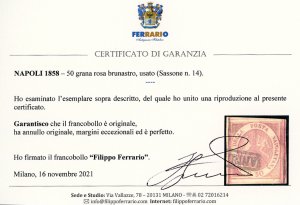 1858 - 50 grana rosa brunastro ... 