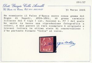 1859 - 10 grana carminio lillaceo, ... 