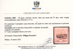 1859 - 20 grana carminio smorto, ... 