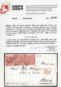 1860 - 20 grana carminio, falso ... 