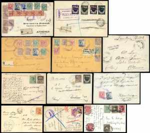EGEO 1912/1943 - Dieci lettere affrancate ... 