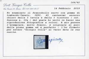 1850 - 45 cent. azzurro chiaro, I ... 