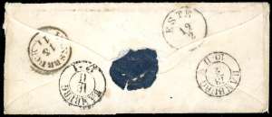 1855 - 45 cent. azzurro, III tipo, ... 