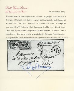 1859 - 40 cent. azzurro, un ... 