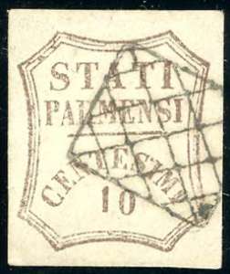 1859 - 10 cent. bruno (14), usato, perfetto. ... 