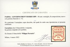 1859 - 40 cent. vermiglio, II ... 