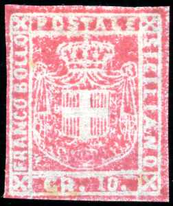 SICILIA 1860 - 10 grana rosso SAGGIO ... 