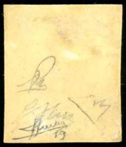 1857 - 10 cent. nero, carta a ... 