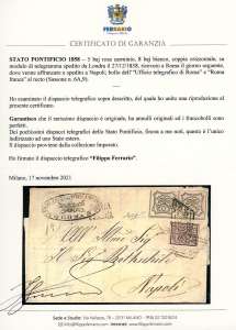 1858 - Modulo di telegramma da ... 