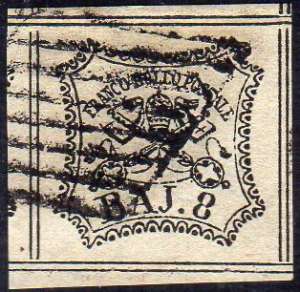 1852 - 8 baj bianco, otto filetti (9), ... 