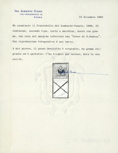 1854 - 15 cent. rosso vermiglio ... 