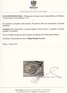 1864 - 50 baj azzurro oltremare ... 