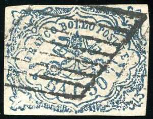 1864 - 50 baj azzurro oltremare scuro, ... 