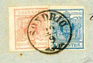 1854 - 15 cent. vermiglio, 45 ... 