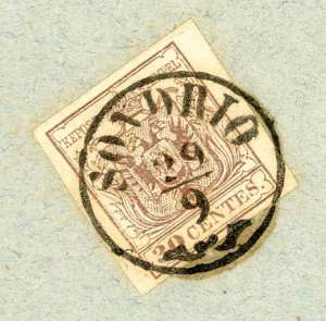 1854 - 15 cent. vermiglio, 45 ... 
