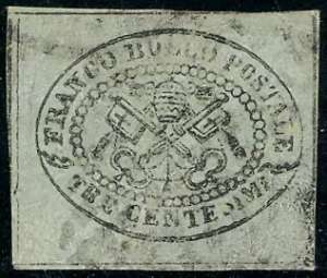 1867 - 3 cent. grigio (15), usato, perfetto. ... 