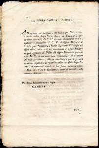 1818 - Manifesto camerale in ... 