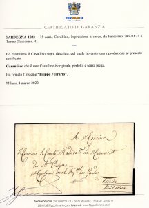 1822 - 15 cent. Cavallino, ... 