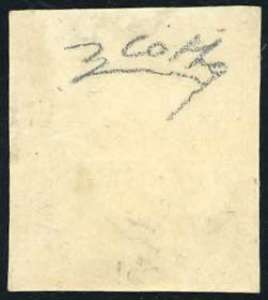 1851 - 5 cent. nero (1), gomma ... 