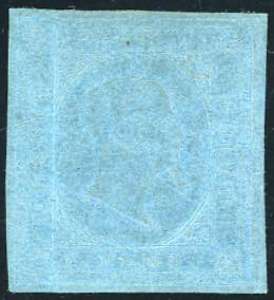 1853 - 20 cent. azzurro (5), nuovo, gomma ... 