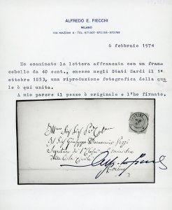 1857 - 40 cent. rosa (6a), ... 