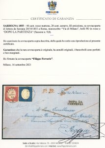 1855 - 40 cent. rosso mattone, 20 ... 